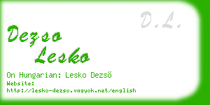 dezso lesko business card